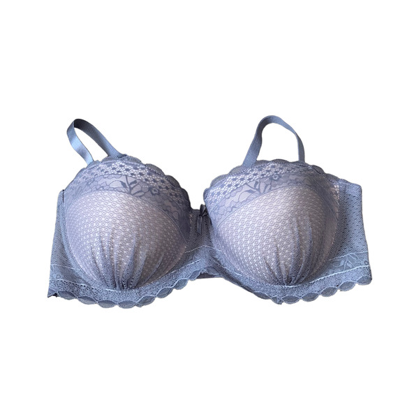 Rampage Intimates Womens Bra Size 42D Casual 3-Hook Light Purple Lacy Padded - Picture 1 of 16